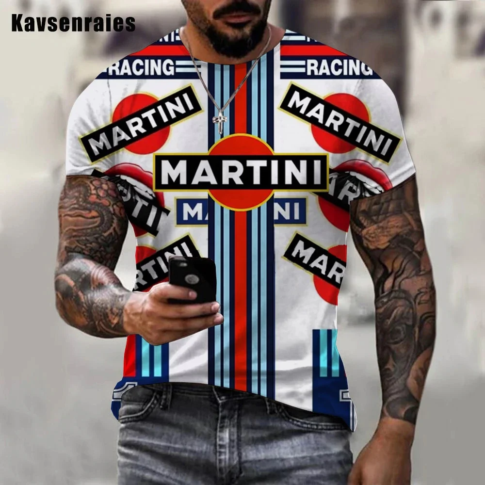 Hot Sale Martini Racing 3d Printed T Shirts Men Women Short Sleeve Around Neck Soft Breathable T Shirts