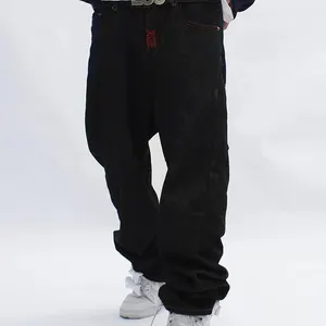 2024 Neue Herren-Baumwollmode vollständig bestickter Schädel locker in Linie Casual Hosen High Street Hip-Hop Y2K Vintage Hosen 8 Hauptverkaufsschädel Calcas - №5