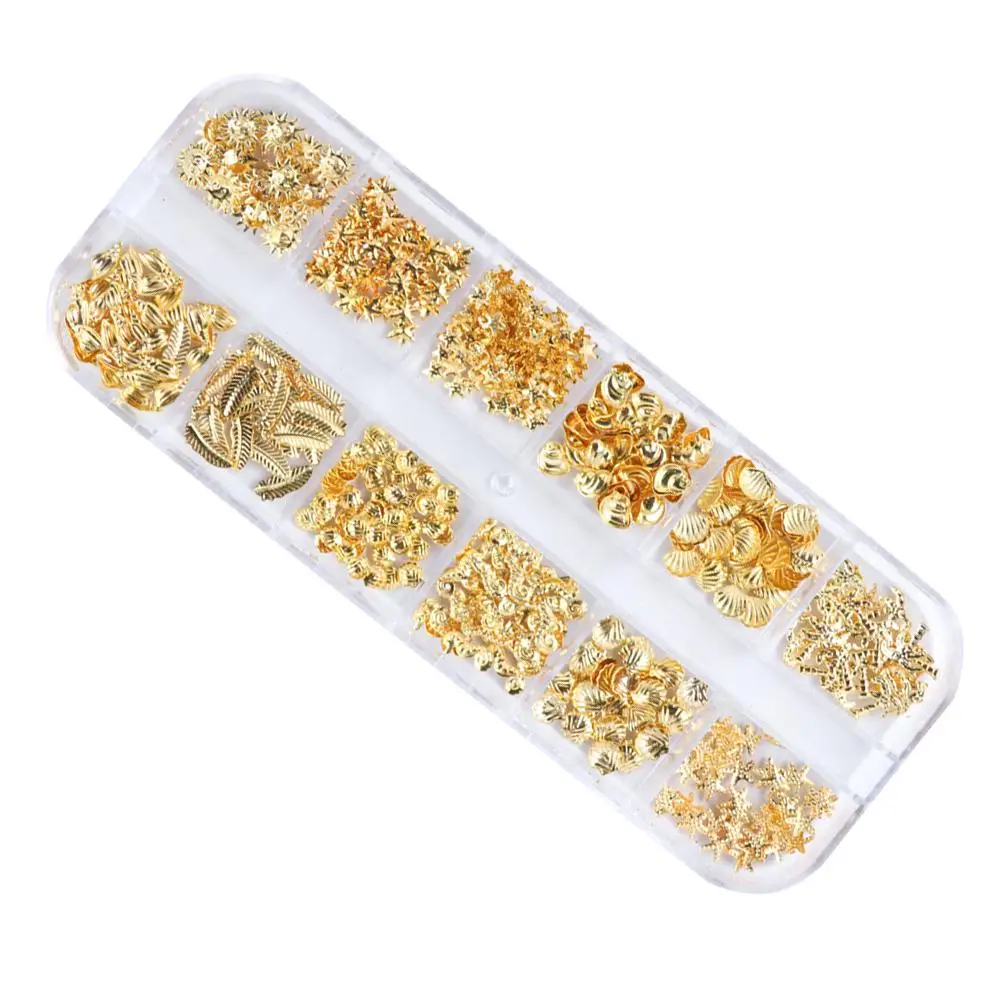 

Metal Nail Diy Nails Decoration Decals DIY StudsMirror Gold Charms Elegant Glitter Vintage Decorations Craft Projects