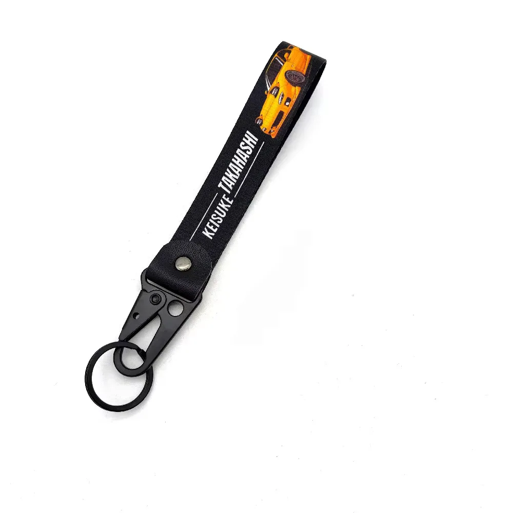 Initial D Auto Schlüsselanhänger Nylon JDM Stil Geschenk Lanyard Schlüsselanhänger Autoschlüssel Stahlfeder Clip Schlüsselanhänger Schlüsselanhänger