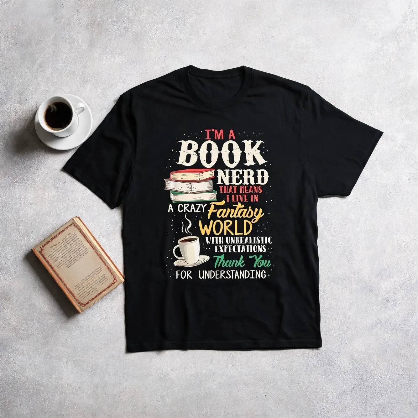 Mens Womens Im A Book Nerd T Shirt Book Lover Literature Graphic Tee 220Gsm Pure Short Sleeve Shirt With Bookworm Design Casual Round Neck Top For Year Round Wear
