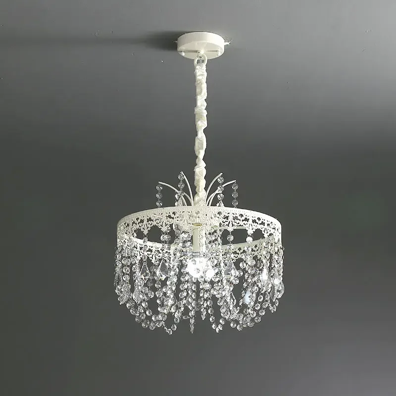 

2026 Modern 6-Light Crystal Chandelier White LED Ceiling Light With E14 Bulb Base Living Room Bedroom Home Decor Nordic Candle L