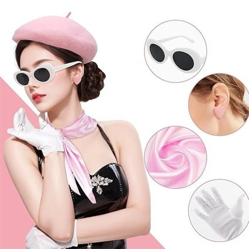 

R1WE HAT GLACLES Сердечные серьги Серьки Gloves Scarf для женских музыкальных фестивалей вечеринка