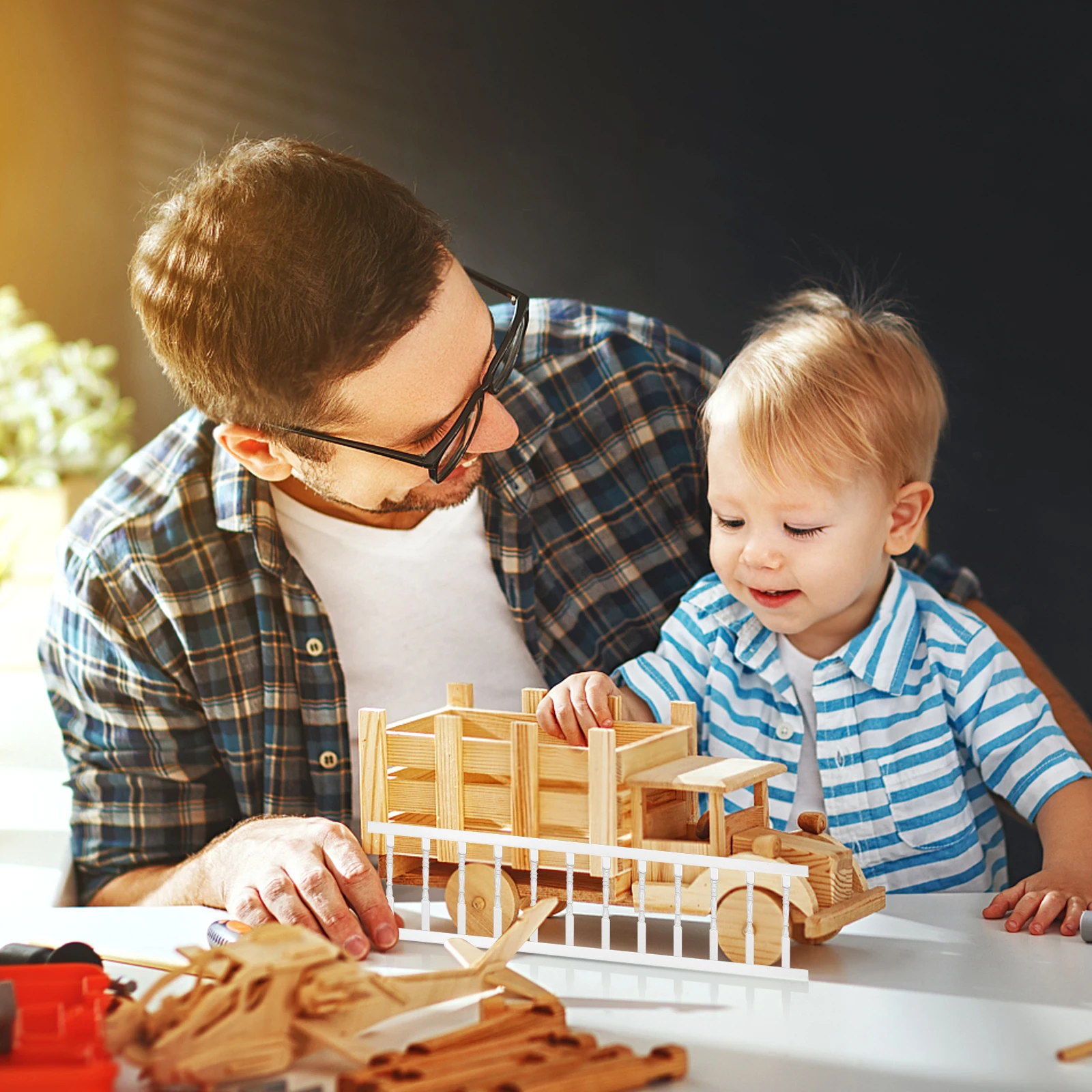 Mini barandilla de madera blanca, muebles, pasamanos en miniatura, accesorio para casa de juguete, niño