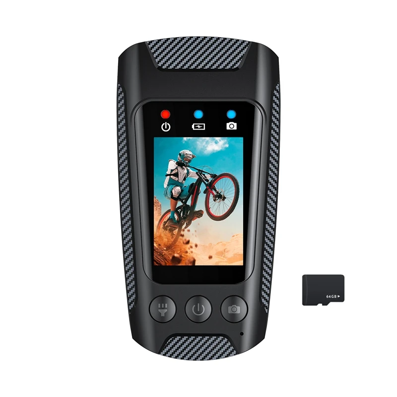 A73E-4K 60FPS Multifunctional Cycling Camera Rainproof 2.0 Inch IPS Screen Wifi Connection With LED Flashlight Bike Horn