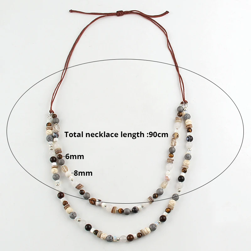 RH Fashion Bohemian Jewelry Accessory 3 Layer Multi Stones Necklaces For Festival Gift