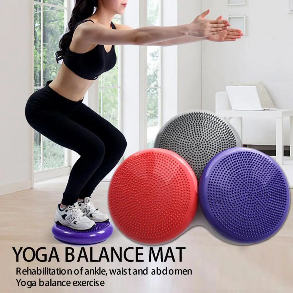 Practical Balance Disc Bright Color Inflatable PVC Body Shaping Yoga Balance Seat Massage Mat  Balance Mat Bodybuilding