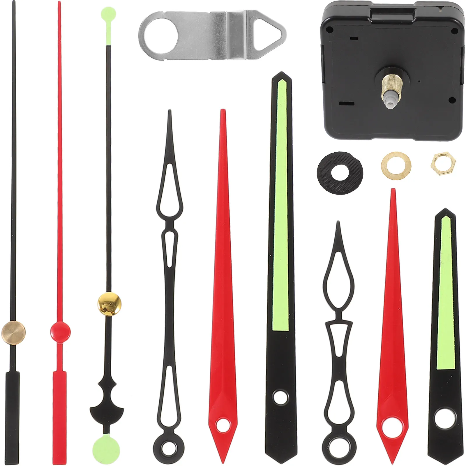 1Set Clock Mechanism Kit Silent Battery Operated Quartz Movement with Fluorescent Hands for DIY Clock Repair Crafting Decor