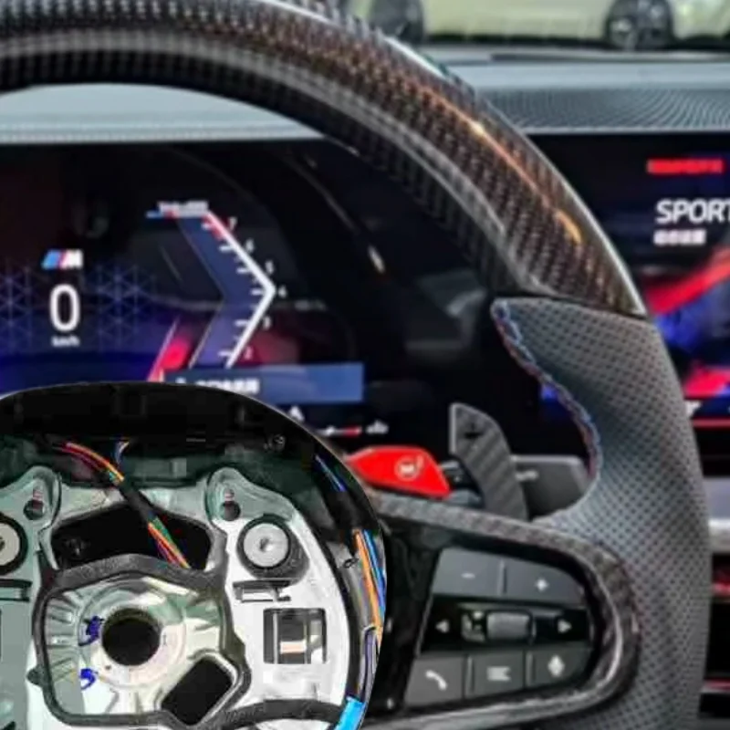 Car Steering Wheel Carbon Fiber Leather For BMW G30 G32 G36 G01 G02 G04 G05 G08 G80 G20 G22 G29 Steering Wheel Car Accessories