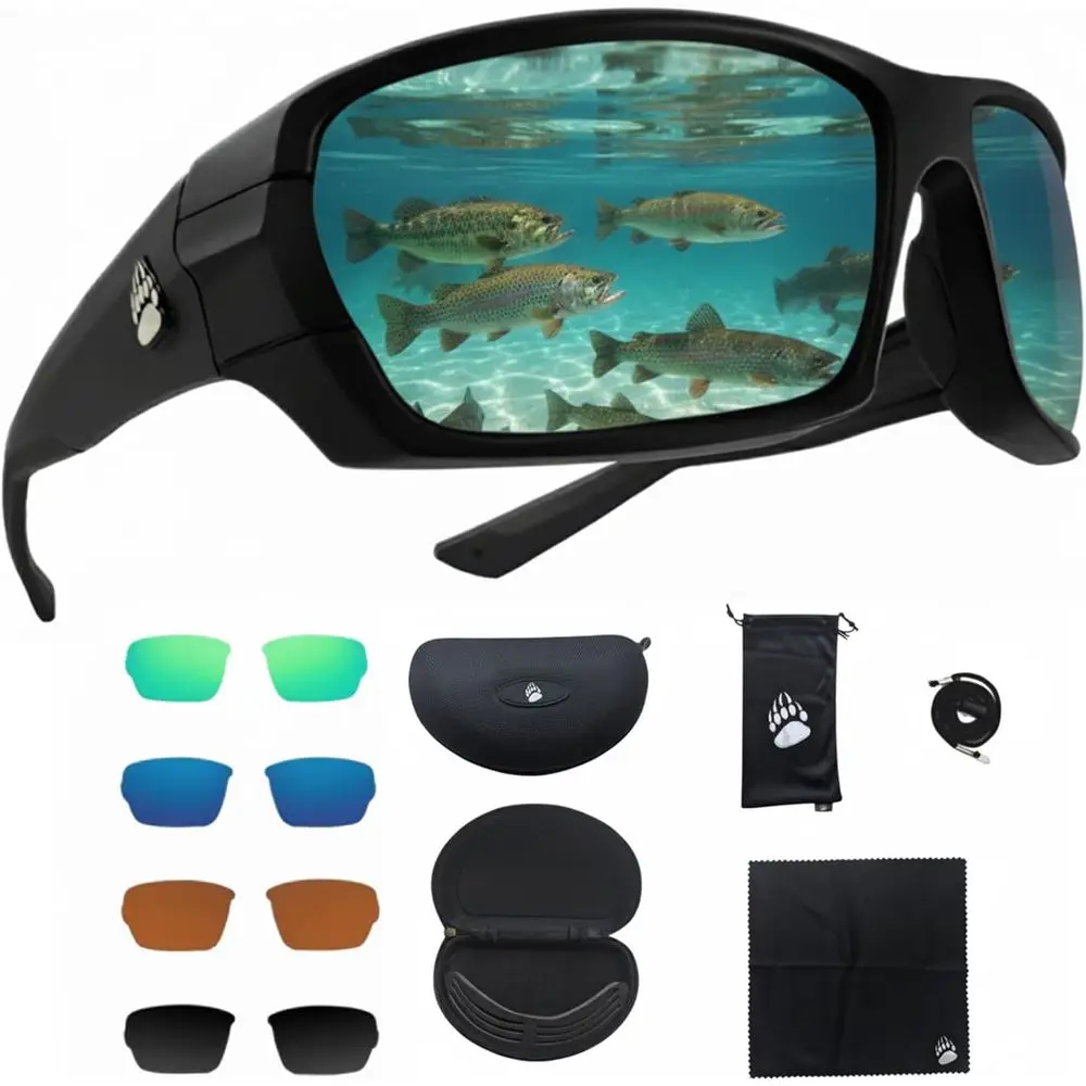 Polarized Sunglasses Kit - 4 Lenses for Offshore & Shallow Water Clarity