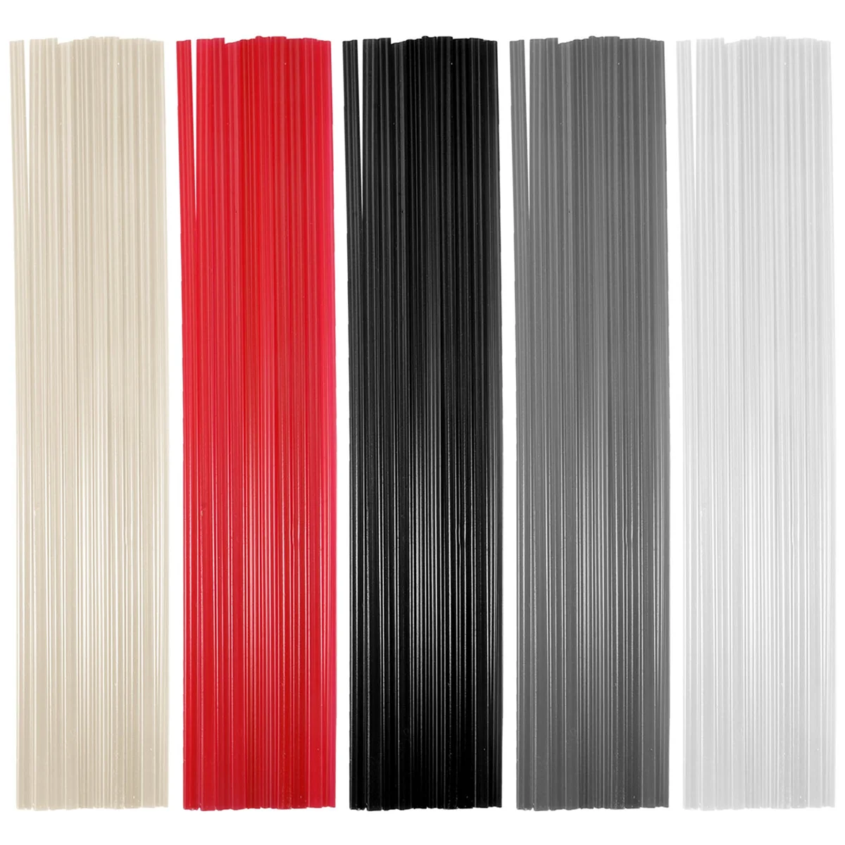 Varillas de soldadura de plástico de 50 piezas, varillas soldadoras de plástico PP/PVC/PE para herramientas de aire caliente, 10 pulgadas (cada Color 10 piezas)