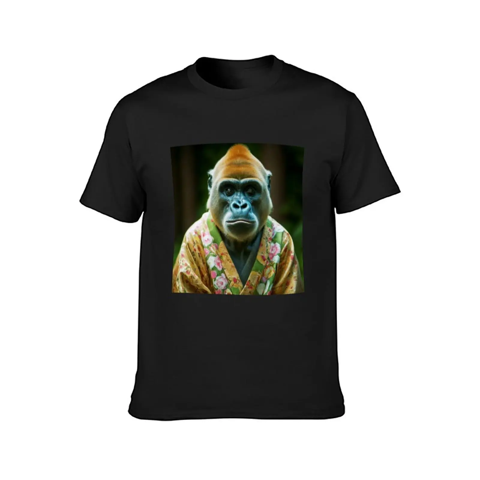 Gorilla With a Japanese Kimono T-Shirt blanks Short sleeve tee customs Men's t-shirts