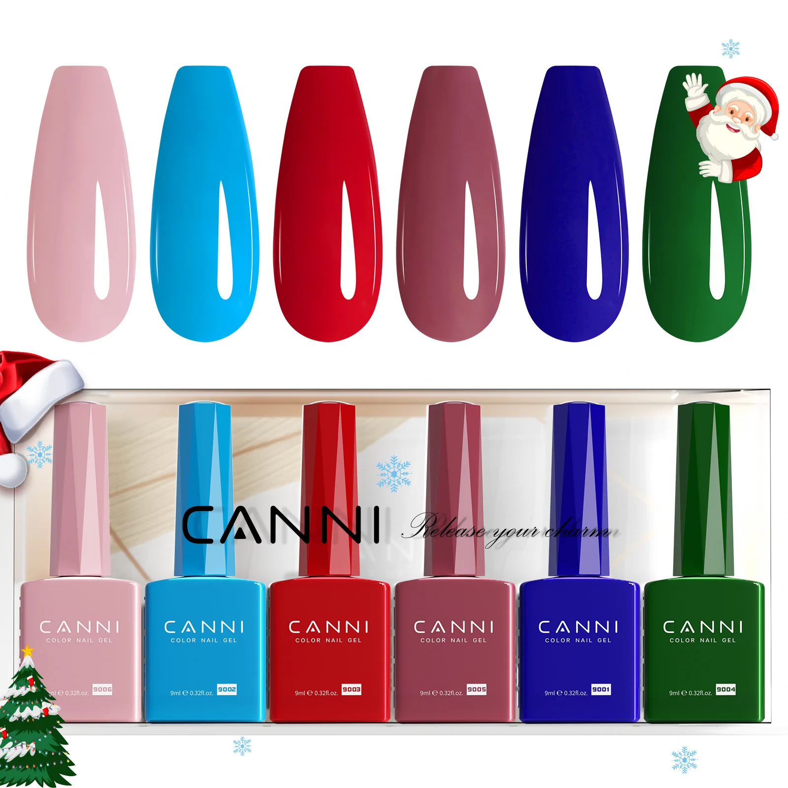 6pcs CANNI Nail Gel Polish Set HEMA FREE Winter Colors Semi Permanent Full Coverage Pigmented Soak off UV LED Gel Nail Varnish