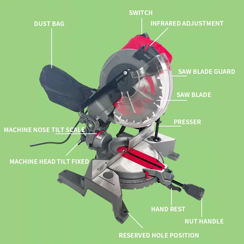 10-inch Folding cutting machine, Portable aluminum sawing machine, Desktop metal saw 1600W cutting machine