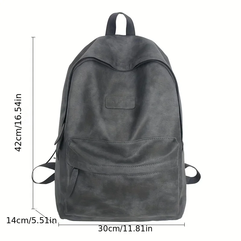 PU Leather Computer Laptop Bag, Vintage Preppy Style School Backpack, Fashionable Travel College Rucksack