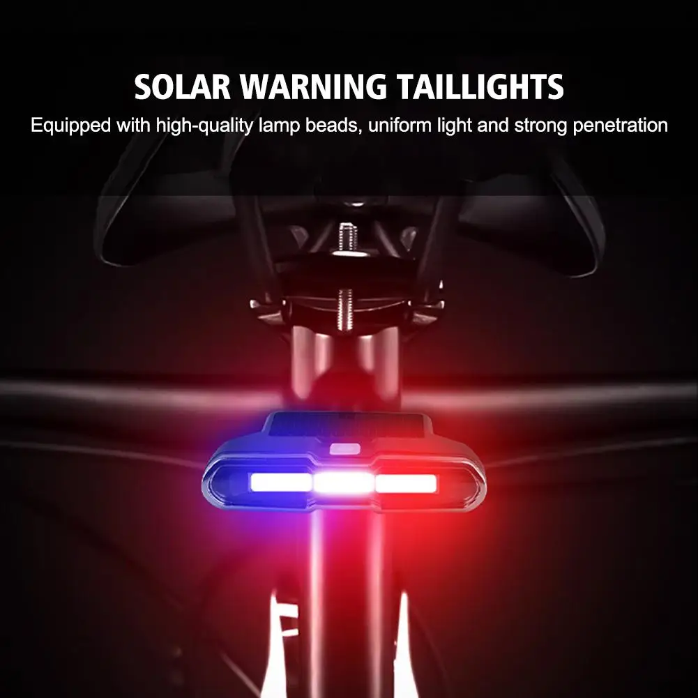 Solar Photosensitive Sensing Usb Charging Bicycle Rear Light For Outdoor Cycling,solar Bicycle Safety Warning Taillight Q2n7