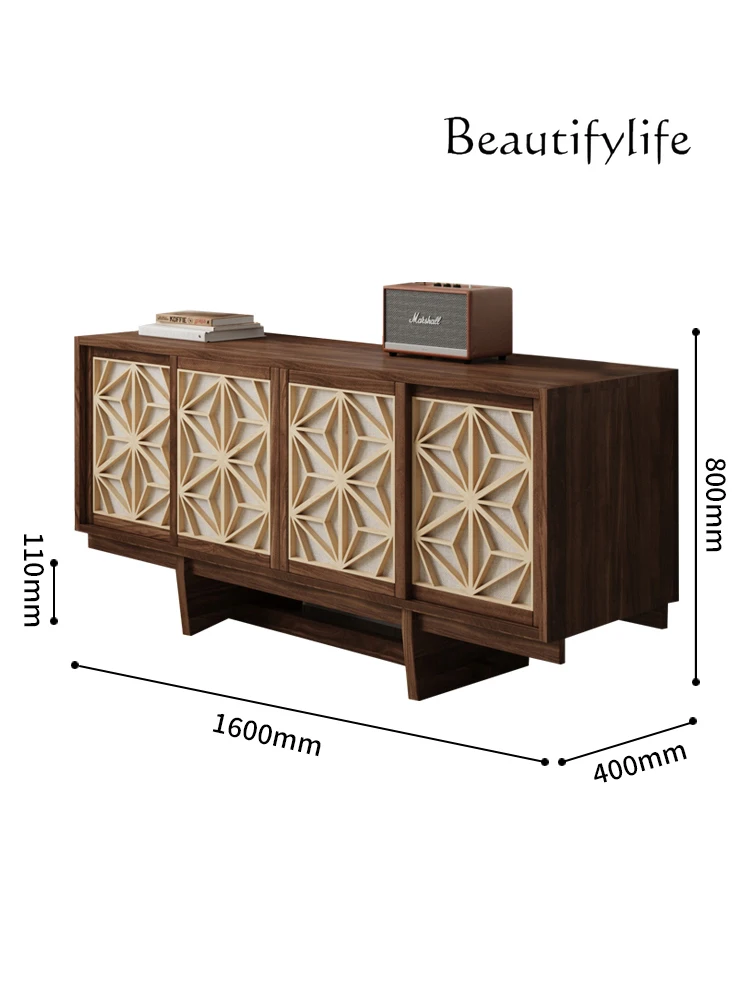 

North American Black Walnut Art Chinese TV Cabinet Simple Sideboard Home Light Luxury Hallway