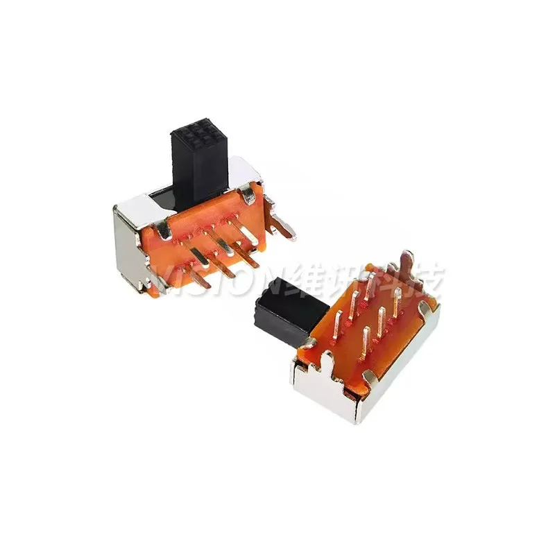 SK22D02 Toggle Switch SK-22D02 2P2T Two-Position Double Row 6-Pin Horizontal Double Link Bent Pin