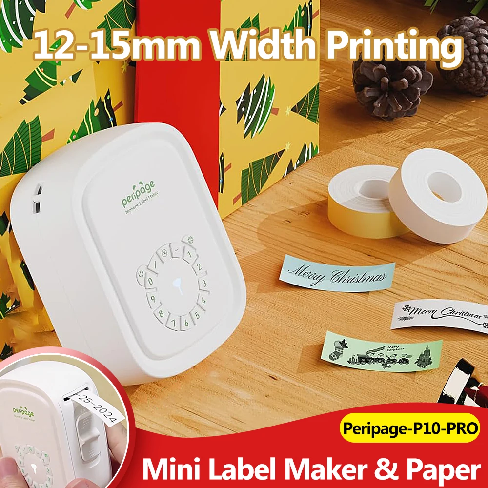

Мини-портативный термопринтер Peripage P10-Pro, бесчернильный клейкий принтер для этикеток или 1 рулон белого цвета, прозрачная бумага для наклеек на кабель