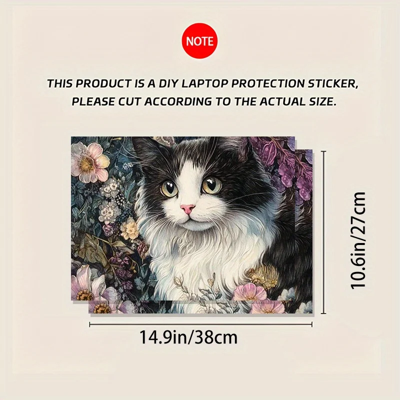 حزمة من 3 قطع، بما في ذلك قطع غيار واحدة، لا حاجة للقلق بشأن التقشير، مادة PVC، تصميم موضوع، ملصق كمبيوتر محمول، عالمي