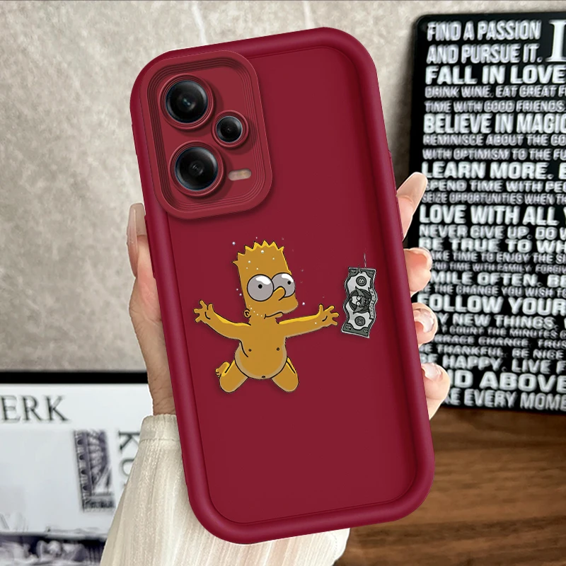 The Simpsons Homer Bart For Redmi Note 13 12 11 10 9 Pro Plus 5G POCO F3 F4 F5 X3 X4 X5 GT Soft Eye Ladder Phone Case