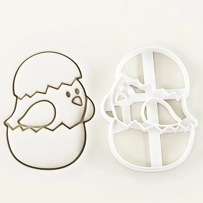 4 Pcs Easter Cookie Cutters 3D Cartoon Easter Bunny Rabbit Egg Chick Shaped Cookie Molds for Easter Party Decor - view 4