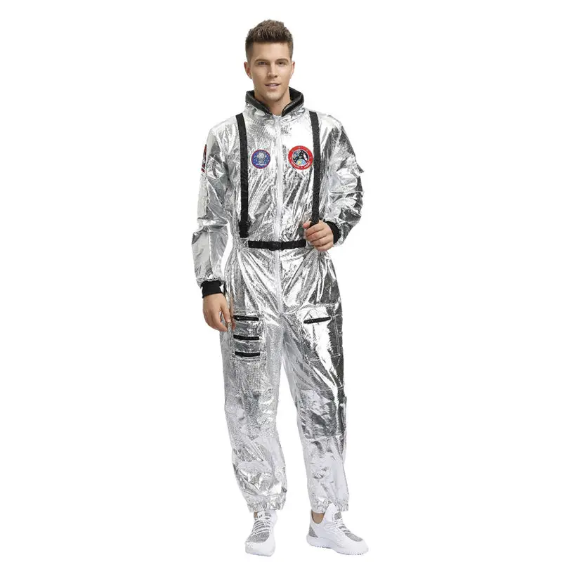 ชุดคอสเพลย์นักบินอวกาศสำหรับผู้ใหญ่ ชุดแสดงบนเวที ชุดคู่รักเข้าชุดกัน ผลิตจากเส้นใยโพลีเอสเตอร์ 100%