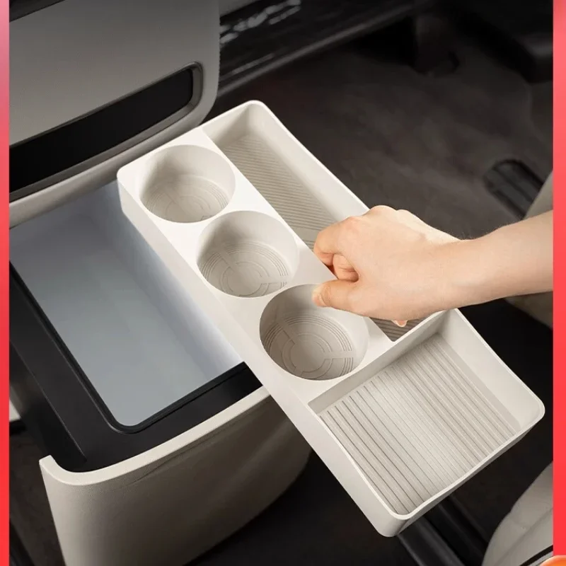 Refrigerator Cup Holder Silicone Pad For DENZA D9 2024-2025 Magic Box Anti-skid All-inclusive Fixed Grid Protective Modification