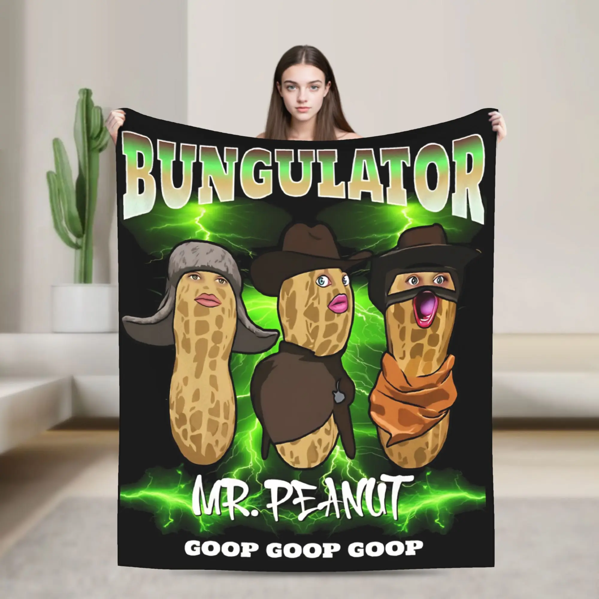 The Burnt Peanut Funny GOOP Mr. Peanut Bungulator Blankets Coral Fleece Plush Arc Raiders Soft Throw Blanket Couch Bedspread