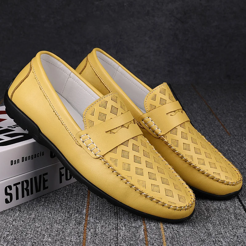 

Men Shoes Casual Genuine Leather Mens Loafers Moccasins Designer Slip on Boat Shoes High Quality Chaussure Homme Drive Shoe