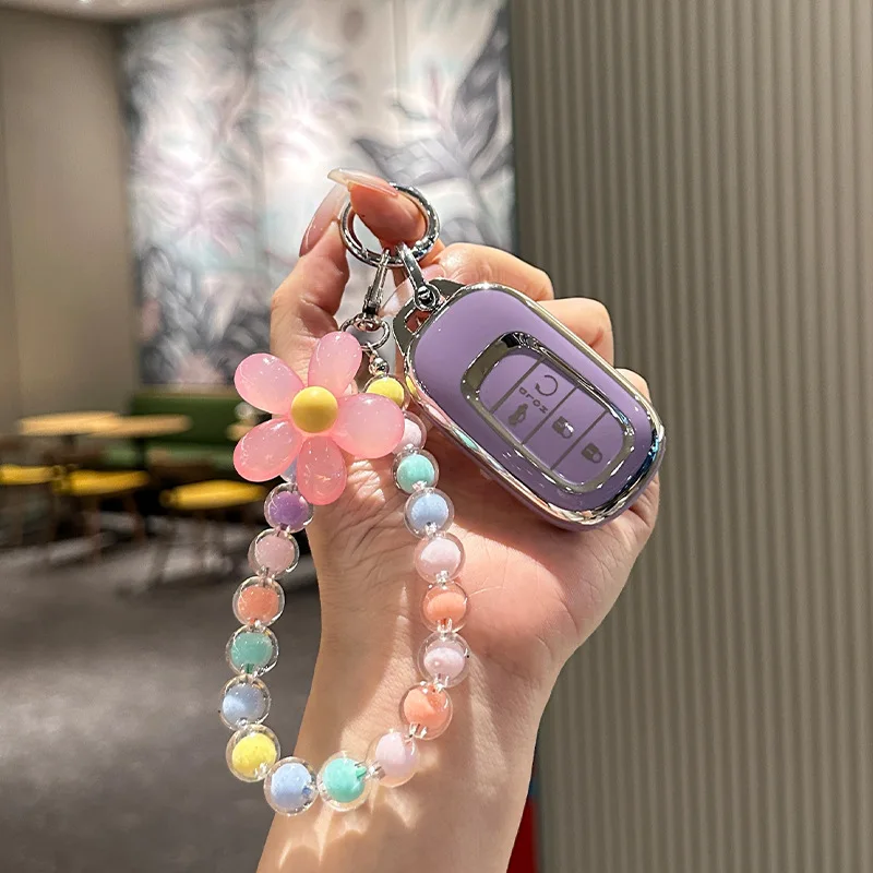 

Чехол для автомобильного ключа из ТПУ, чехол для дистанционного управления, держатель-цепочка, брелок для Honda New Accord 11th Gen Civic ZRV XRV HRV CRV Pilot Sport SI EX EX-L