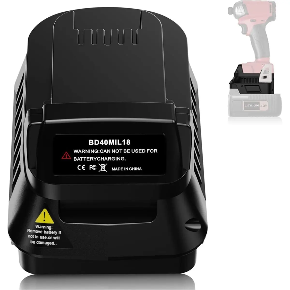 NEW Battery Adapter for 40V Lithium Battery Convert to Work for 18V Cordless Power Tool