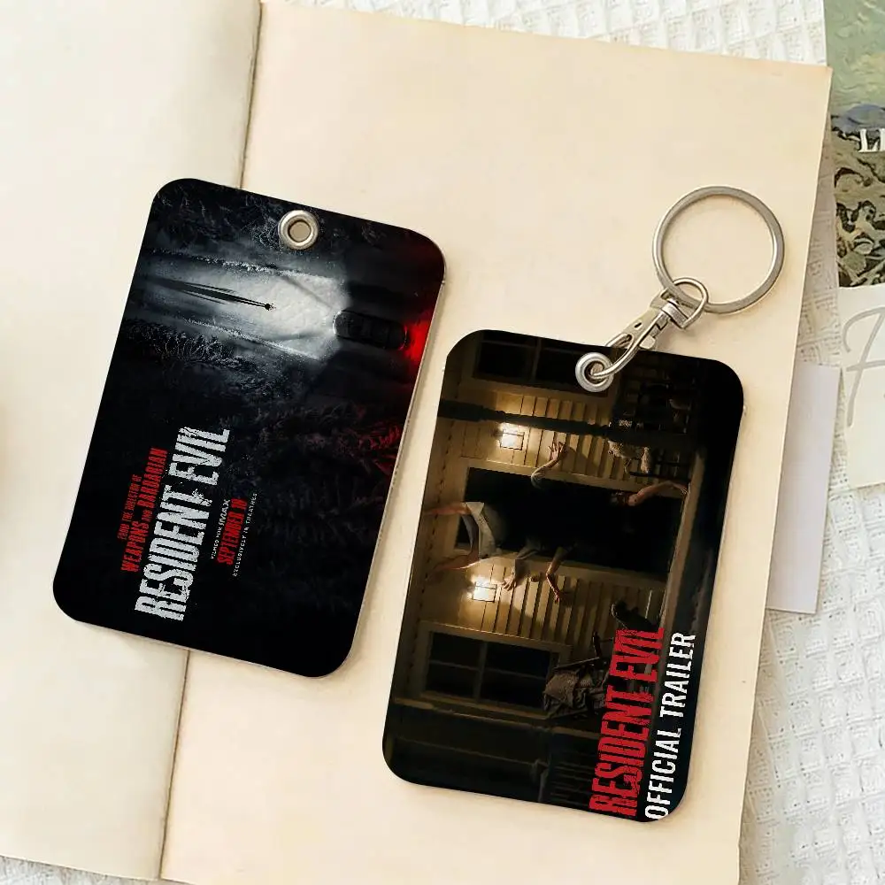 Horror Resident E-Evil Movie 2026 Style PU Access Card Holder with Keychain - Executive Protection for Bank card,Subway Bus Card