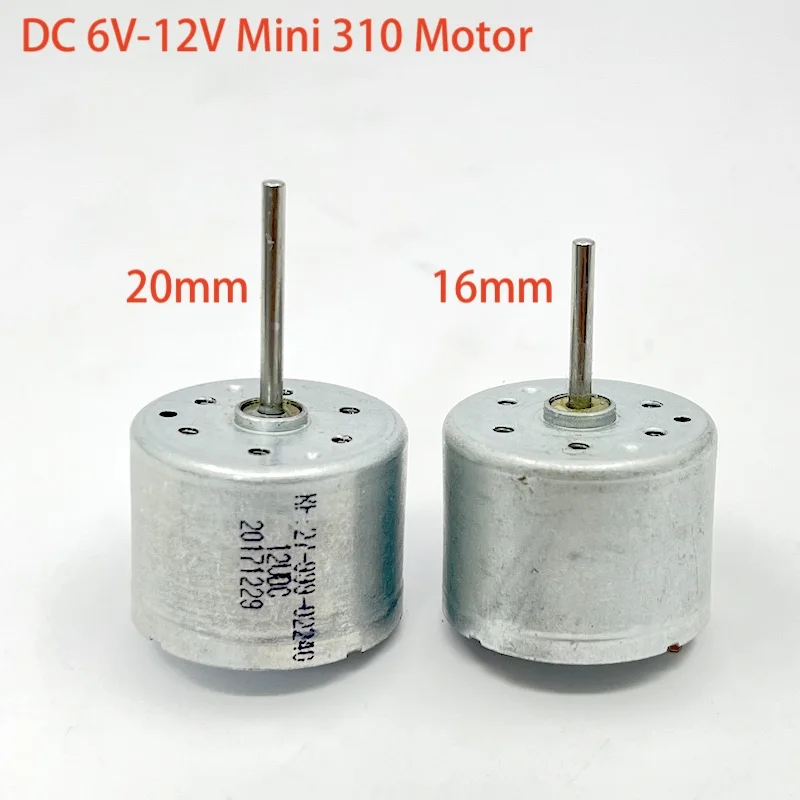 RF-310 Mini 24mm DC Motor Long Shaft Mini Wind Turbine Solar Micro Motor DC 6V-12V Silent Motor for Wind Turbines Fan