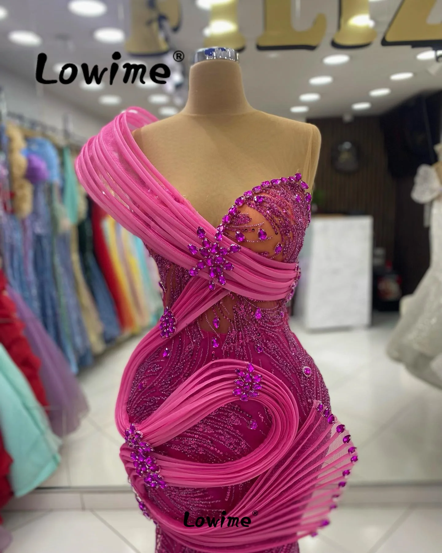 Special Design Off Shoulder Mermaid Evening Dresses 2024 Aso Ebi Crystals Long Prom Dress Party Second Reception Birthday Dress