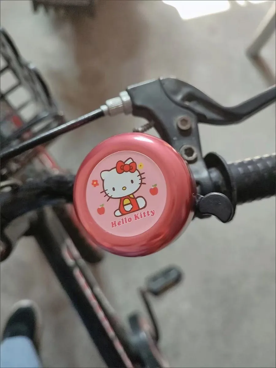 5*5 سنتيمتر مرحبا كيتي دراجة جرس دراجة أطفال الكرتون لطيف جرس المعادن جهاز إنذار للتحذير الدراجات المقود جرس السلامة الدراجات اكسسوارات