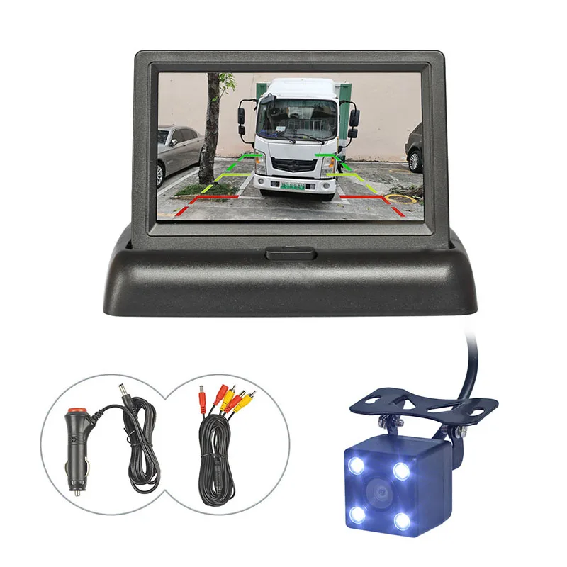 

DIYKIT Wired 4.3" HD Car Monitor LCD Display Reversing Camera Security LED Night Vision Rear View Car Camera