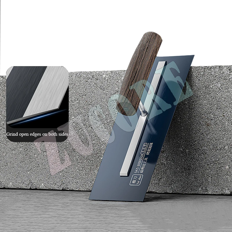 مجرفة من الفولاذ الأزرق SK5 بسمك 0.5 مم مع مقبض خشبي ينجي على شكل حرف L