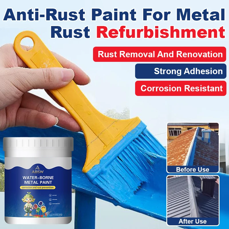 Water-Based Rust Stabilizer Paint, Multi-Color Anti-Rust Metal Coating,Perfect for Color Steel Tile Renovation & Rust