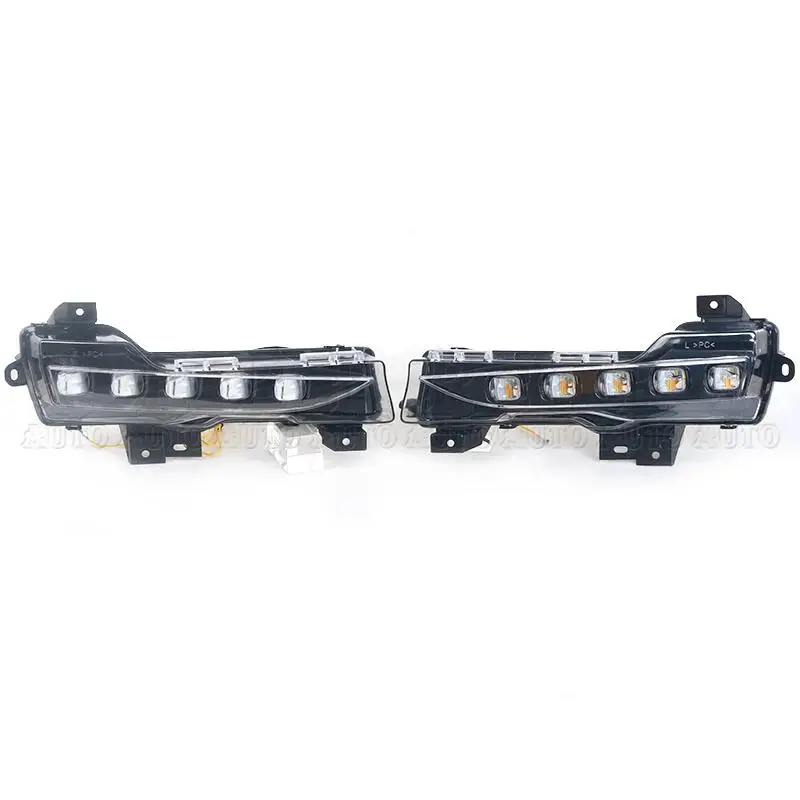 Car Front Bumper 2Pcs LED Daylight Fog Lamp Turn Signal Light DRL Daytime Running Light For Tesla Model 3 2017-2019 2020 2021