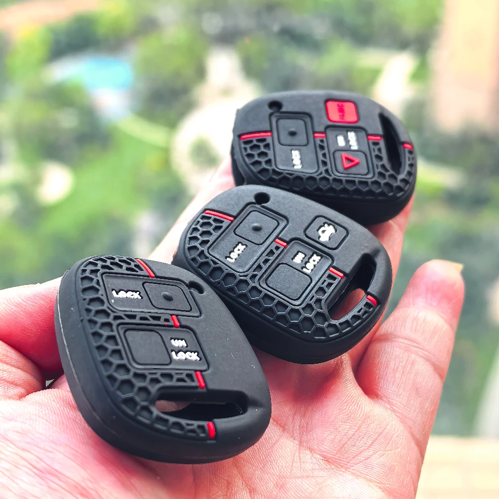 Silicone Car Key Cover Case For Toyota Avensis Camry Corolla For Lexus 3 Buttons Remote Key Jacket Fob Case Car styling