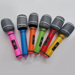 5Pcs Inflatable Microphones Foil Balloons Rock Star 80s 90s Plastic Concert Stage Disco Birthday Rap Themed Party Decorations