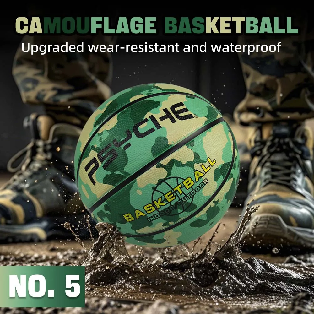 

Баскетбольный мяч PSYCHE SIZE 5 из высокоэластичной резины с защитой от утечки воздуха и деформации для тренировок взрослых и подростков