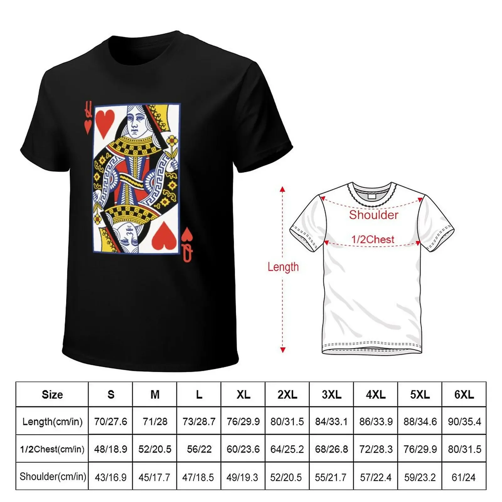 Queen of Hearts Graphic Playing Cards Gifts T-Shirt shirts graphic shirts graphic tee mens t-shirts