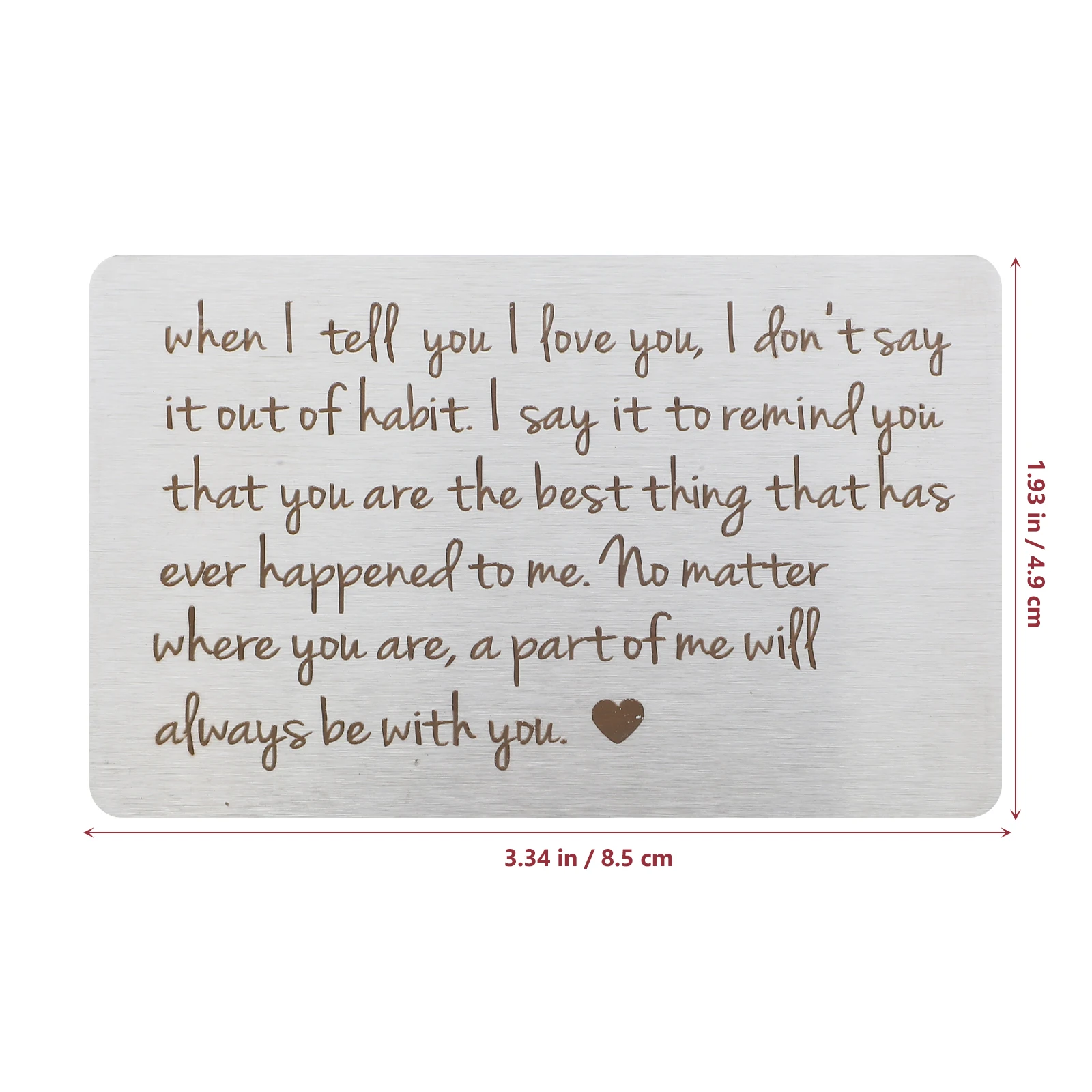 

Stainless Steel Wallet Card Gifts for Anniversary Valentine Day Father Metal Engraved Inserts Decorative Business Cards