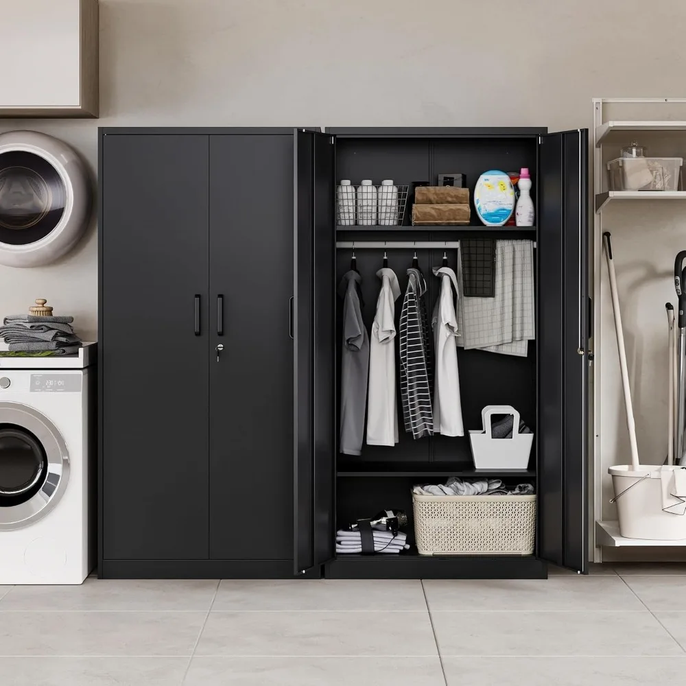 Metal Wardrobe Cabinets with Lock,Clothing Locker Storage Cabinets for Home Room,Fire Department, School, Employee,Gym