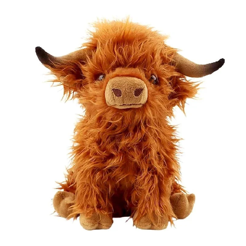 

25CM Cute Simulation Cow Doll Kawaii Scottish Highland Cow Plush Toy Long-haired Animals Plush Doll Christmas Birthday Kid Gifts