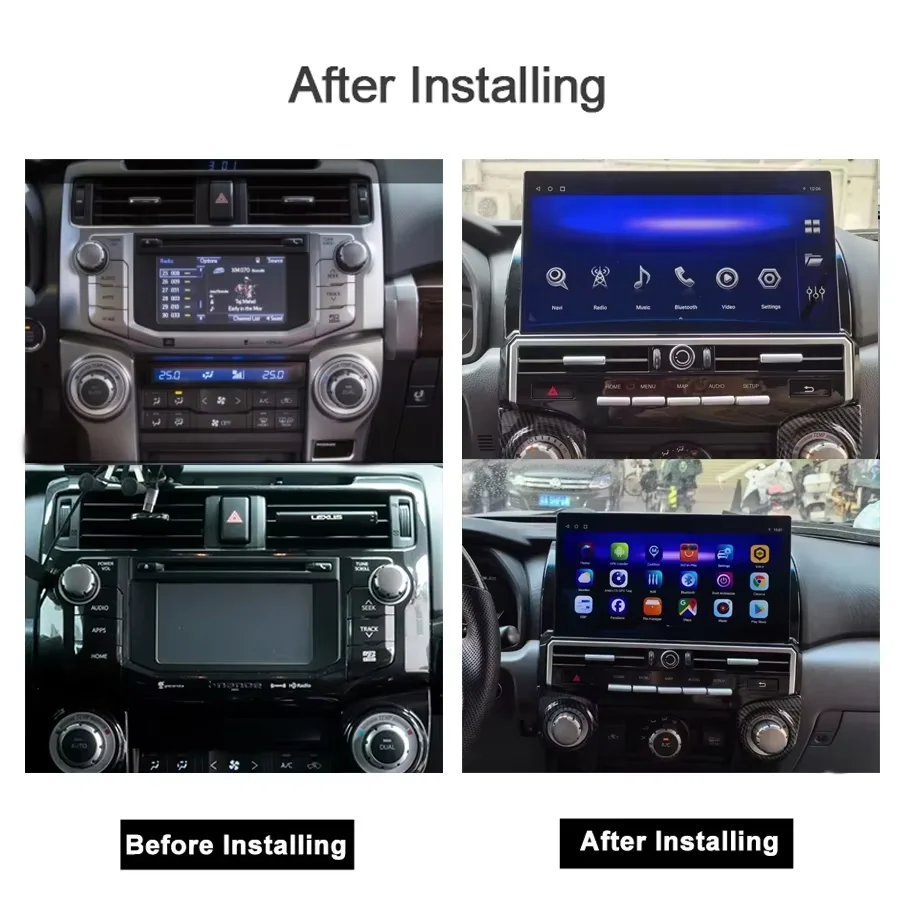 

GPS-навигация Android Auto для Toyota 4Runner 2010-2022, беспроводной CarPlay, автомобильная магнитола, DVD-плеер, мультимедийный проигрыватель, аудиосистема, 15,6 дюймов