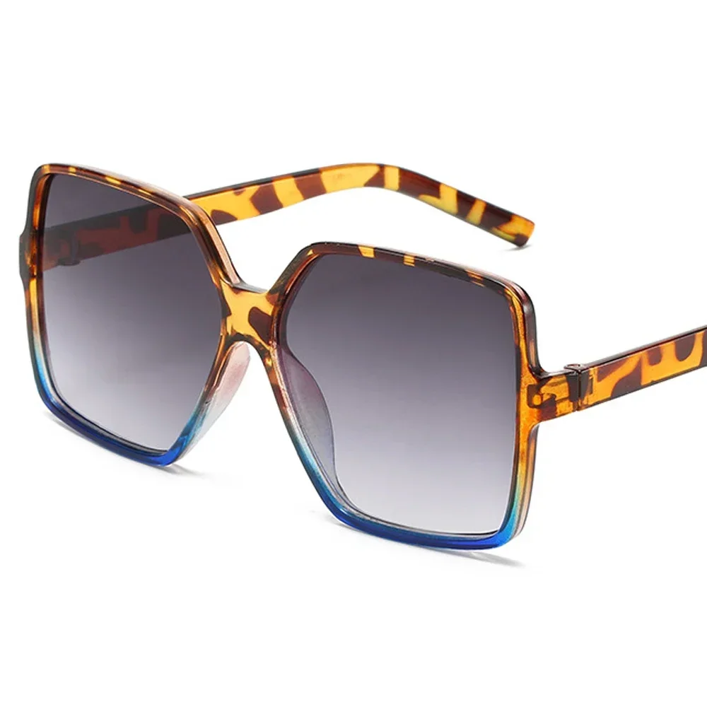 Gafas de sol cuadradas negras de gran tamaño para mujer, montura grande, gafas de sol coloridas, gafas de espejo femeninas, sombras Unisex de Hip