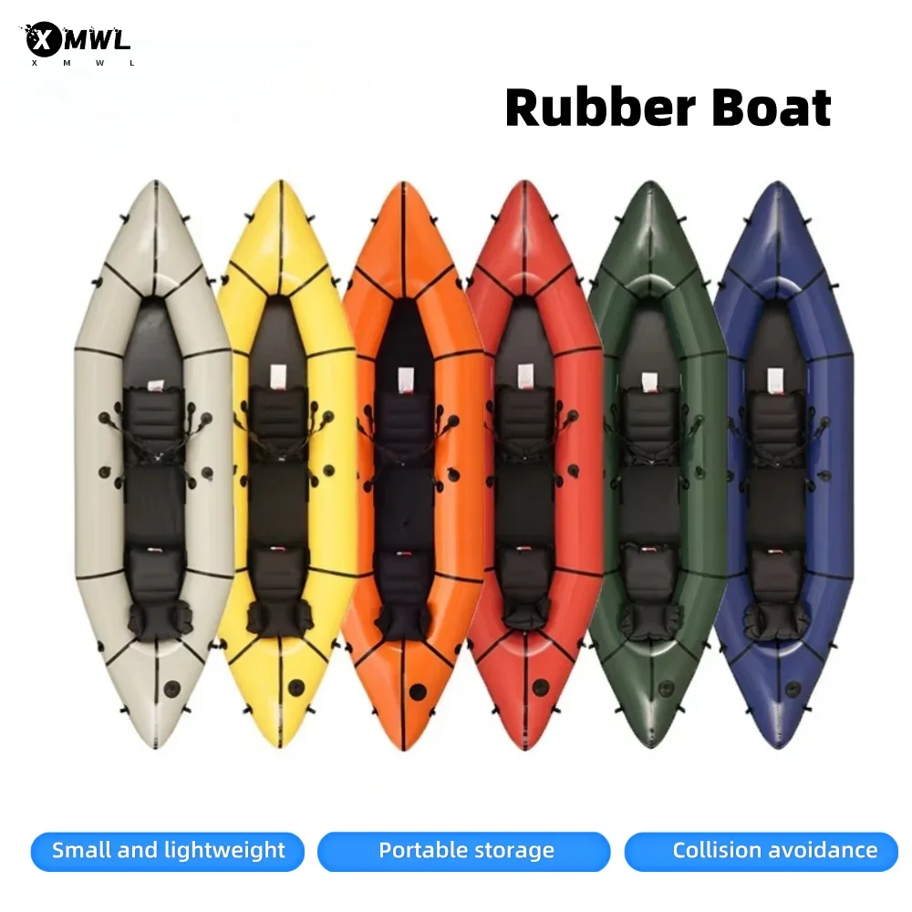 Kayak Doble Ultraligero Multifuncional, Bote Inflable Portátil, Bote de Pesca, para Aventuras al Aire Libre
